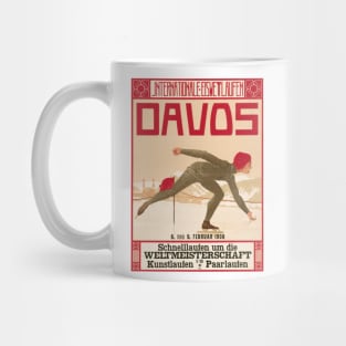 Davos, Switzerland: 1908 Speed Skating World Championship - Vintage Swiss Poster Mug